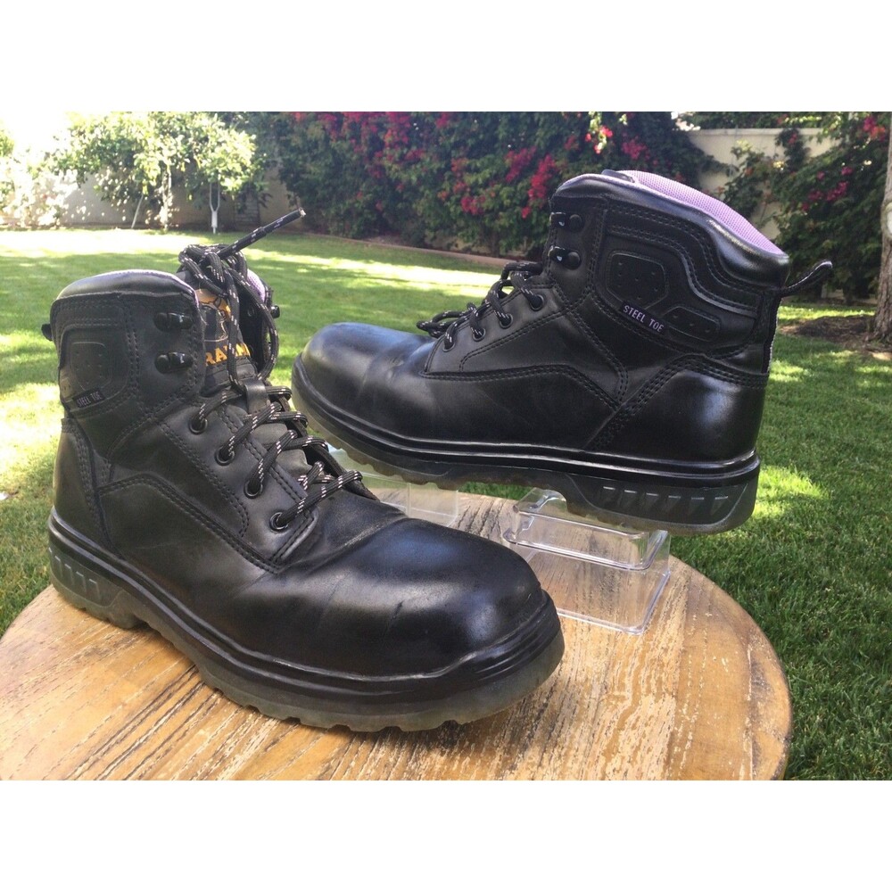 Brahma Work Boots Womens 9 Combustion 6" Steel Toe Black Purple Non slip Safety